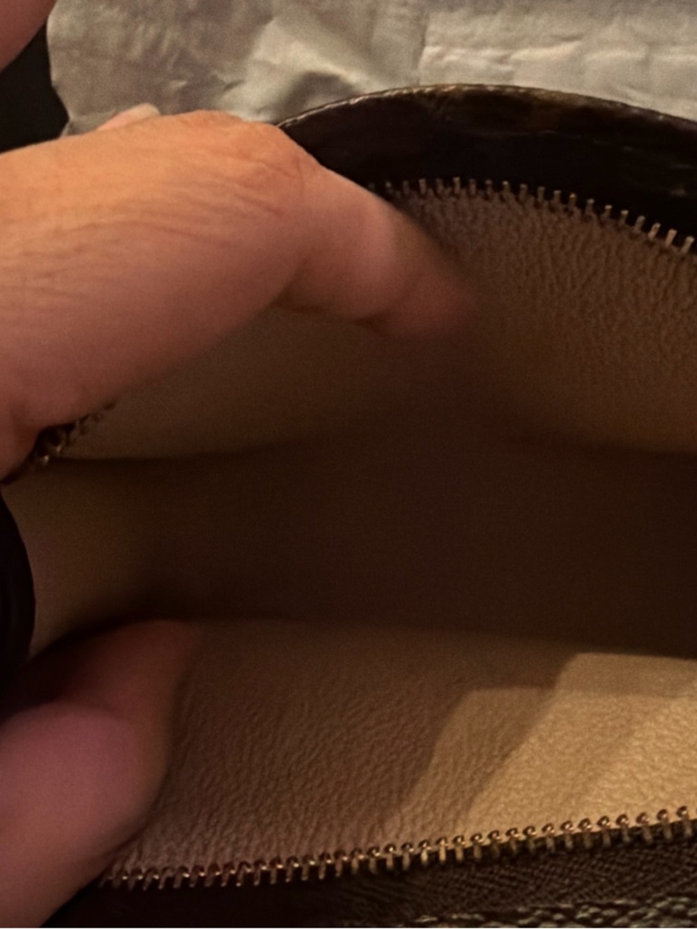 Louis Vuitton Brown Canvas Zip Pull with Vachetta Leather Tab - Picture 7 of 8